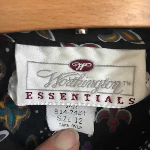 ♥️Vintage Worthington Fleur de Lis Blouse - Picture 7 of 7